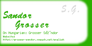 sandor grosser business card
